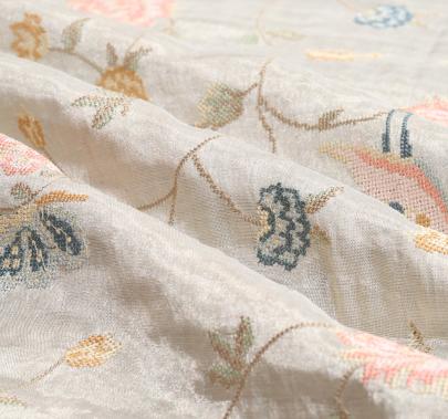 Antique tissue fabric with embroidery work/