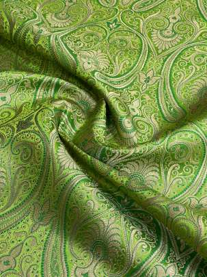 Art Kinkhab Green/ Pure Banarasi fabrics