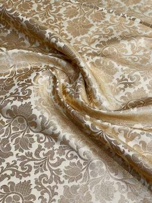 Art Kinkhab Ivory/ Pure Banarasi fabrics