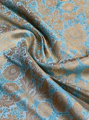 Art Kinkhab Sky Blue/ Pure Banarasi fabrics