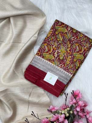 Art silk printed duppata paired with plain pashmina fabric/ 