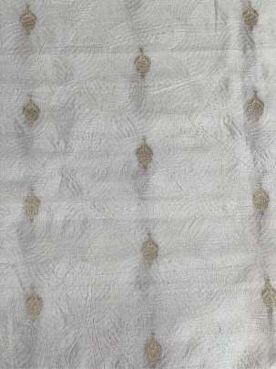 Banarasi Chanderi Aari Work Light Cream ( Dyeable )/ Pure Banarasi fabrics