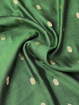 Banarasi Chiniya Silk Basil Green/ Pure Banarasi fabrics