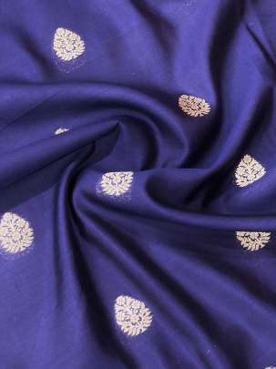 Banarasi Chiniya Silk Bright Navy Blue/ 