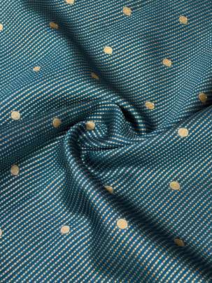 Banarasi Chiniya Silk Dark Peacock Blue/ Pure Banarasi fabrics