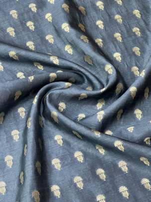 Banarasi Chiniya Silk Grey/ Pure Banarasi fabrics