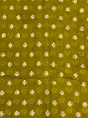 Banarasi Chiniya Silk Lemon Green/ Pure Banarasi fabrics