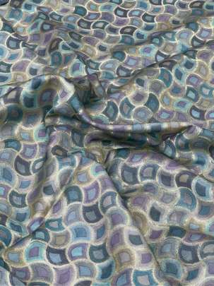 Banarasi Chiniya Silk Light Purple & Sky Blue/ Pure Banarasi fabrics