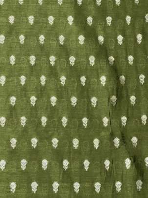 Banarasi Chiniya Silk Mahendi Green/ Pure Banarasi fabrics