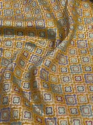 Banarasi Chiniya Silk Mustard Yellow/ Pure Banarasi fabrics