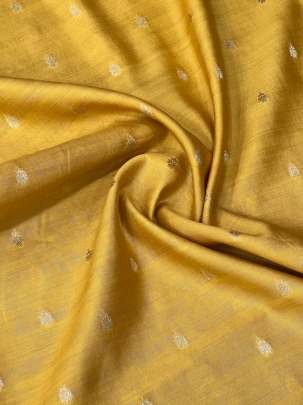 Banarasi Chiniya Silk Pastel Mustard Yellow/ Pure Banarasi fabrics