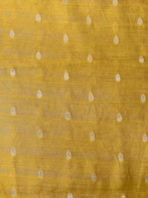 Banarasi Chiniya Silk Pastel Mustard Yellow/ Pure Banarasi fabrics