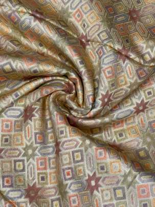 Banarasi Chiniya Silk Peach/ Pure Banarasi fabrics