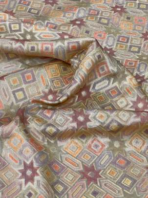 Banarasi Chiniya Silk Peach/ Pure Banarasi fabrics