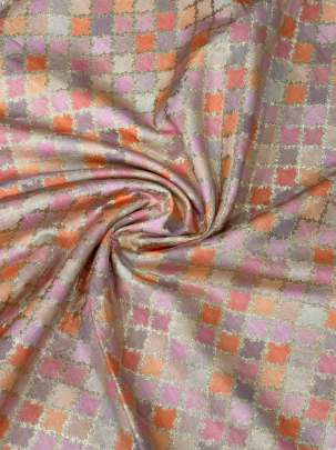 Banarasi Chiniya Silk Peach Pink/ 