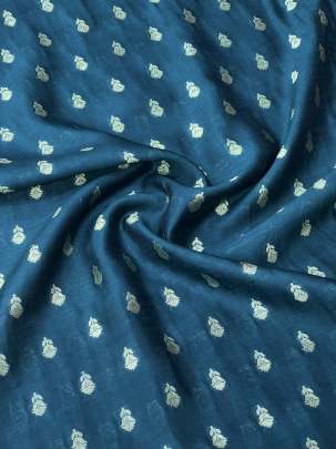 Banarasi Chiniya Silk Peacock Blue/ Pure Banarasi fabrics