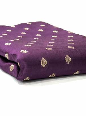 Banarasi Chiniya Silk Purple/ Pure Banarasi fabrics