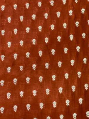 Banarasi Chiniya Silk Rust/ Pure Banarasi fabrics