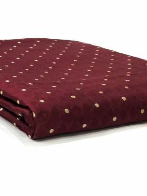 Banarasi Chiniya Silk Self Weaving With Golden Dots Motifs Maroon/