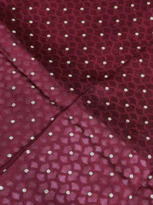 Banarasi Chiniya Silk Self Weaving With Golden Dots Motifs Maroon/ Pure Banarasi fabrics