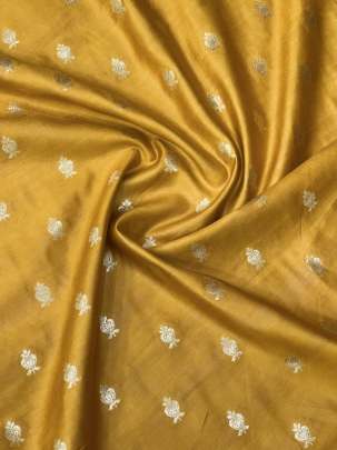 Banarasi Chiniya Silk Yellow/ Pure Banarasi fabrics