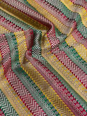 Banarasi Multi-Colour Lining/ Pure Banarasi fabrics