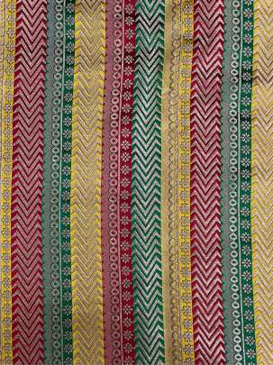 Banarasi Multi-Colour Lining/ Pure Banarasi fabrics