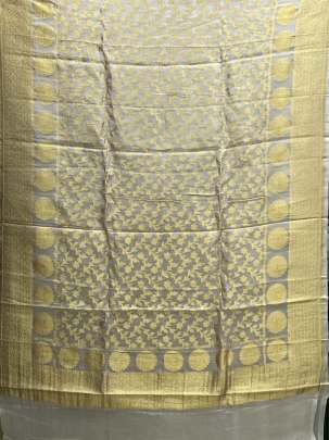 Banarasi Munga Crepe Tissue Duppata With Daman ( Dyeable)/ Banarasi Duppatas 