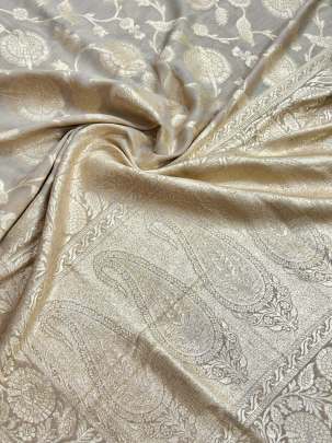 Banarasi Munga Silk Duppata With Daman ( Dyeable)/