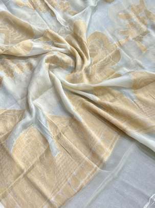 Banarasi Munga Silk Duppata With Daman ( Dyeable)/