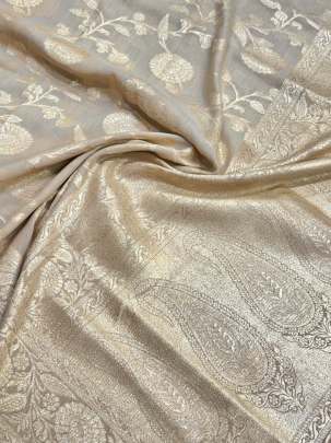 Banarasi Munga Silk Duppata With Daman ( Dyeable)/ 