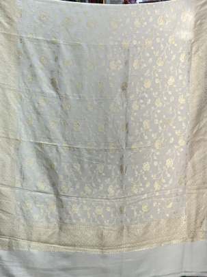 Banarasi Munga Silk Duppata With Daman ( Dyeable)/ Banarasi Duppatas 