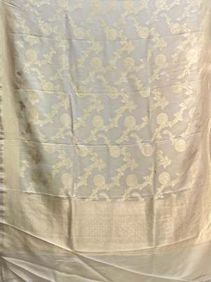 Banarasi Munga Silk Duppata With Daman ( Dyeable)/ Banarasi Duppatas 