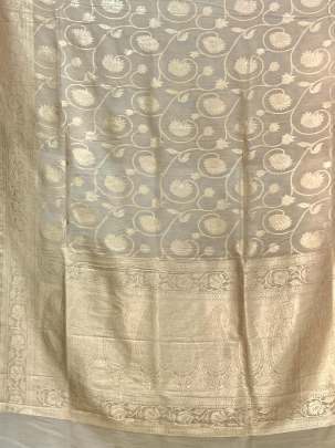 Banarasi Munga Silk Duppata With Daman ( Dyeable)/ Banarasi Duppatas 