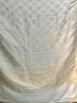 Banarasi Munga Silk Duppata With Daman ( Dyeable)/ Banarasi Duppatas 