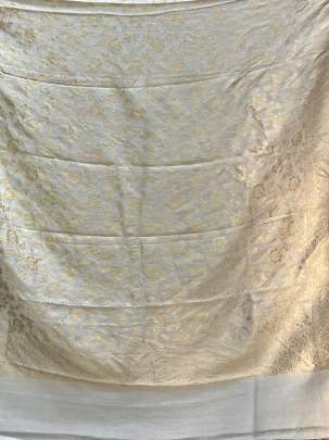 Banarasi Munga Silk Duppata With Daman ( Dyeable)/ Banarasi Duppatas 