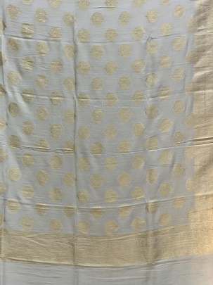 Banarasi Munga Silk Duppata With Daman ( Dyeable)/ Banarasi Duppatas 