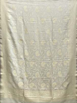 Banarasi Munga Silk Duppata With Daman ( Dyeable)/ Banarasi Duppatas 