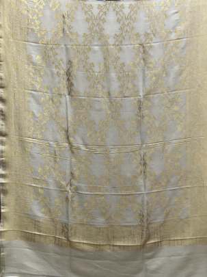 Banarasi Munga Silk Duppata With Daman ( Dyeable)/ Banarasi Duppatas 