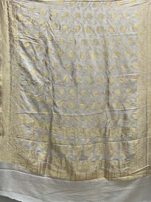 Banarasi Munga Silk Duppata With Daman ( Dyeable)/ Banarasi Duppatas 