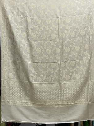 Banarasi Munga Silk Duppata With Daman ( Dyeable)/ Banarasi Duppatas 