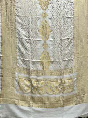 Banarasi Munga Silk Duppata With Daman ( Dyeable)/ Banarasi Duppatas 