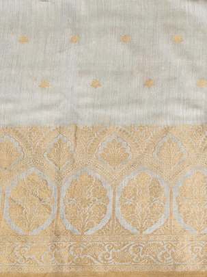 Banarasi Munga Silk With Daman ( Dyeable )/ Banarasi dyeable fabrics