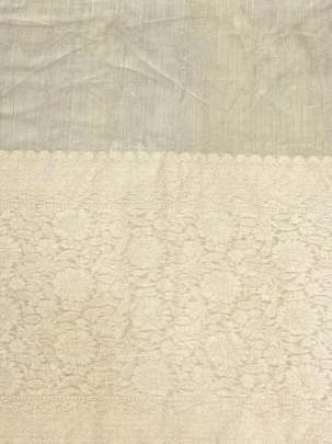 Banarasi Munga Silk With Daman ( Dyeable )/ Banarasi dyeable fabrics