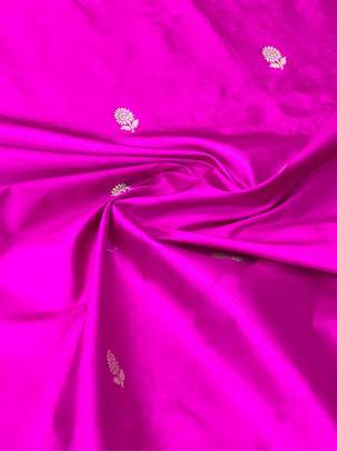 Banarasi Pure Silk Bright Rani/ Katan Silk Fabrics