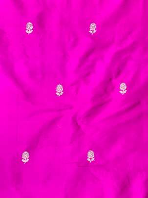 Banarasi Pure Silk Bright Rani/ Katan Silk Fabrics