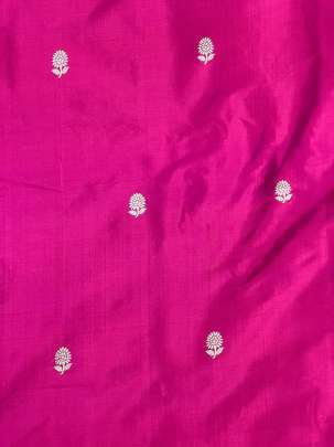 Banarasi Pure Silk Bright Rani/ Katan Silk Fabrics