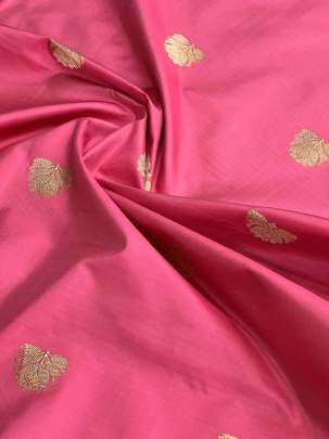 Banarasi Pure Silk Dark Peach/ Katan Silk Fabrics