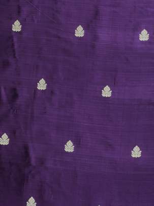 Banarasi Pure Silk Dark Purple/ Katan Silk Fabrics