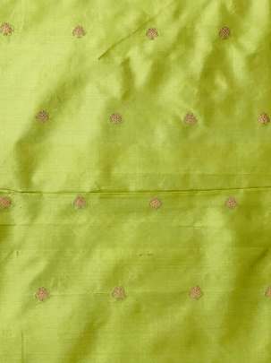 Banarasi Pure Silk Light Parrot Green/ Katan Silk Fabrics